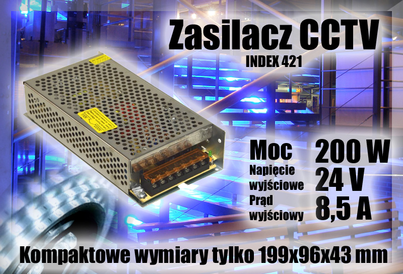 Zasilacz CCTV 24V 200W 8,5A EK